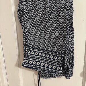 Talbots Navy and White Tassel beach pants coverup